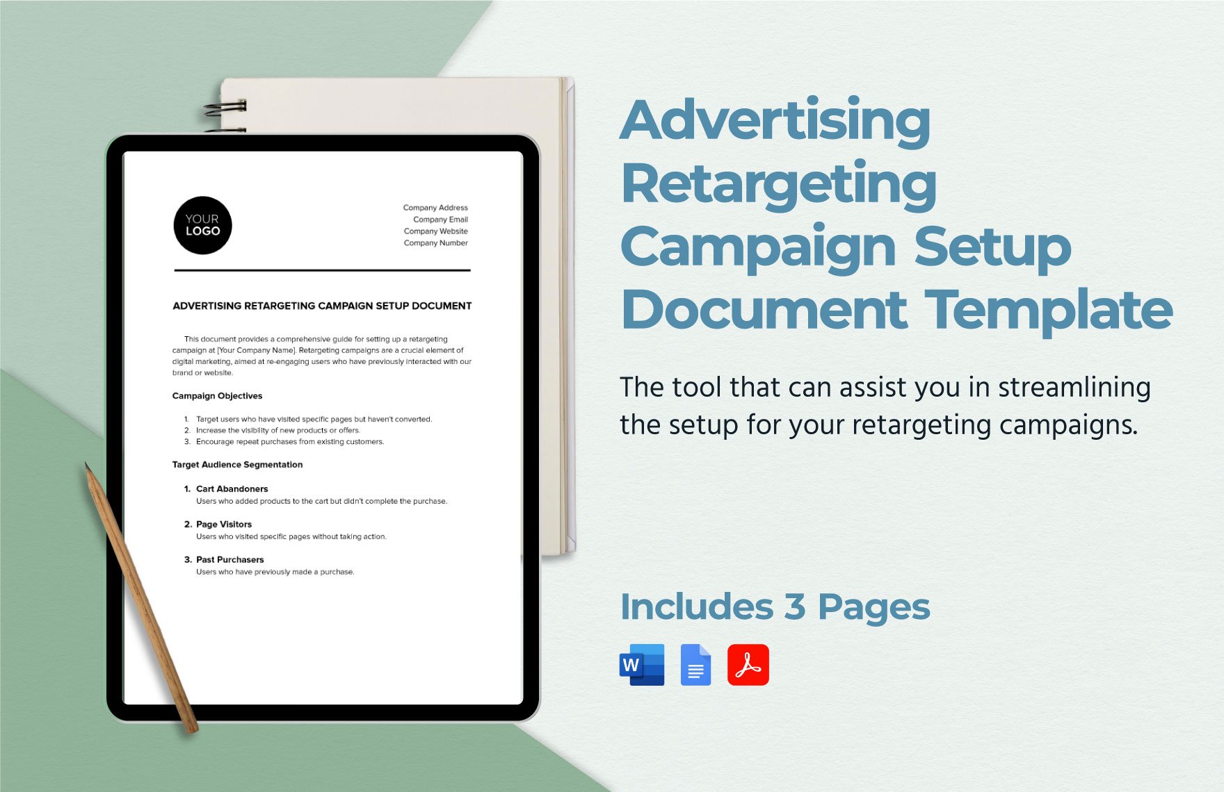 Advertising Retargeting Campaign Setup Document Template in Word, Google Docs, PDF