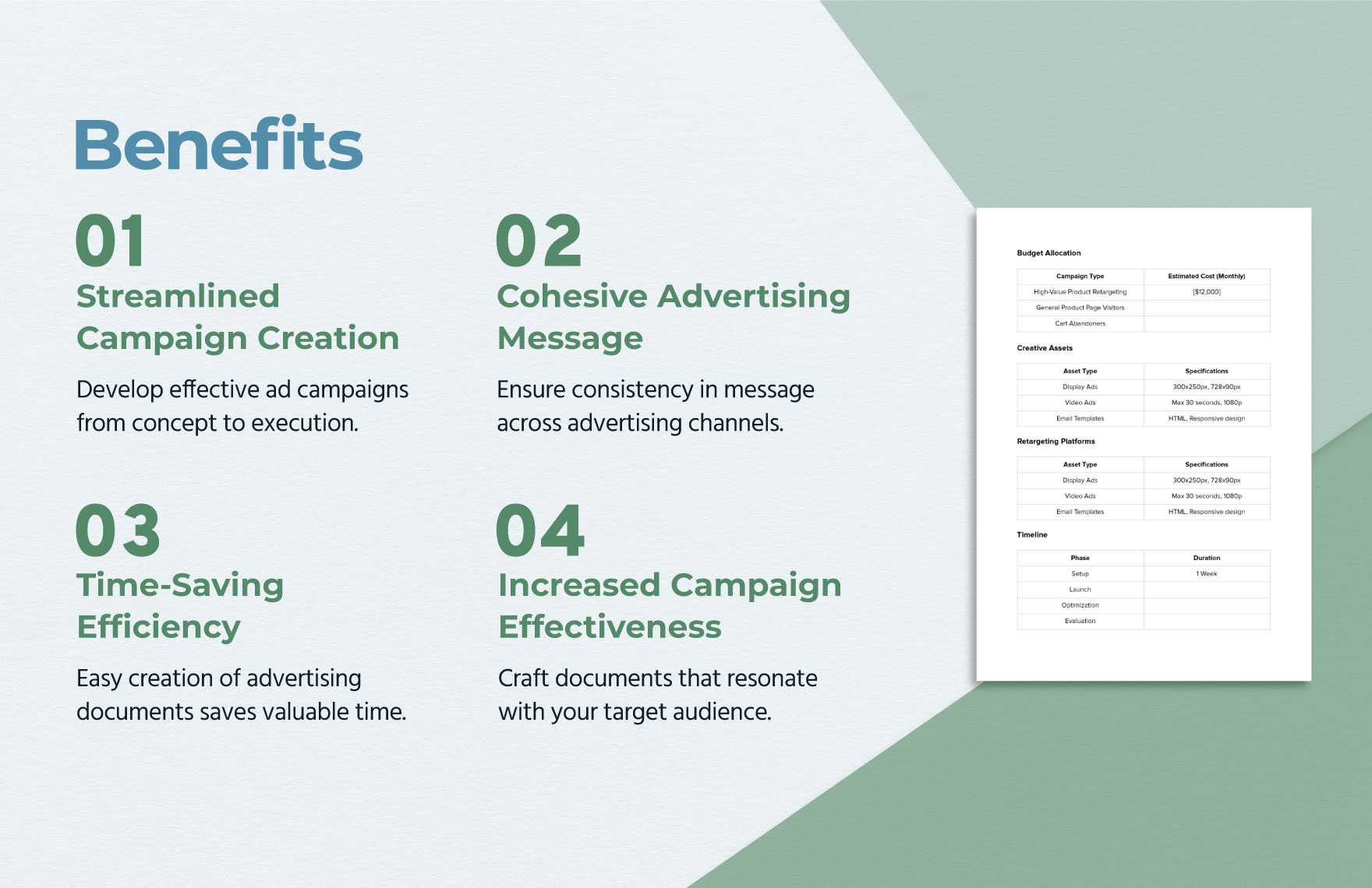 Advertising Retargeting Campaign Setup Document Template