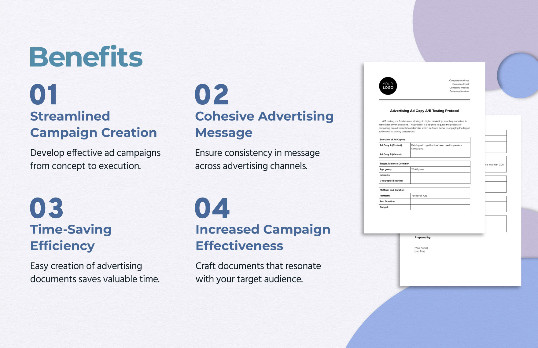 Advertising Ad Copy A/B Testing Protocol Template