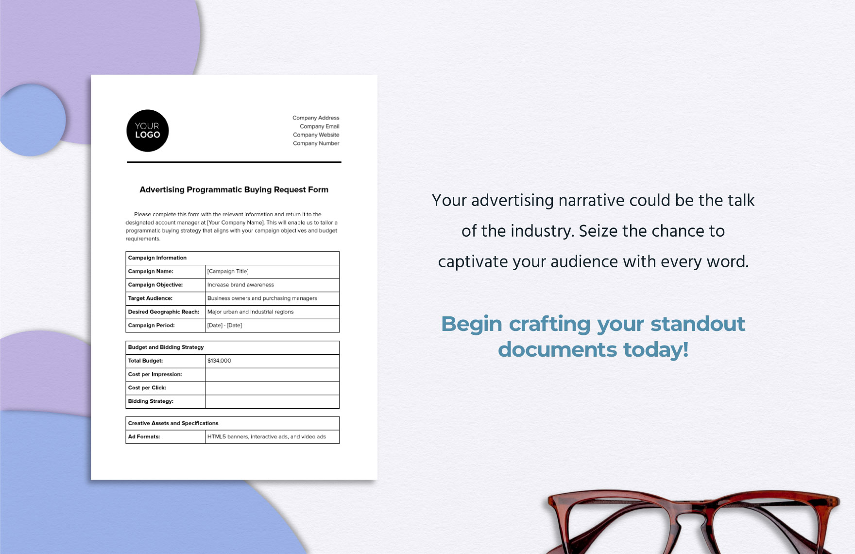 Advertising Programmatic Buying Request Form Template