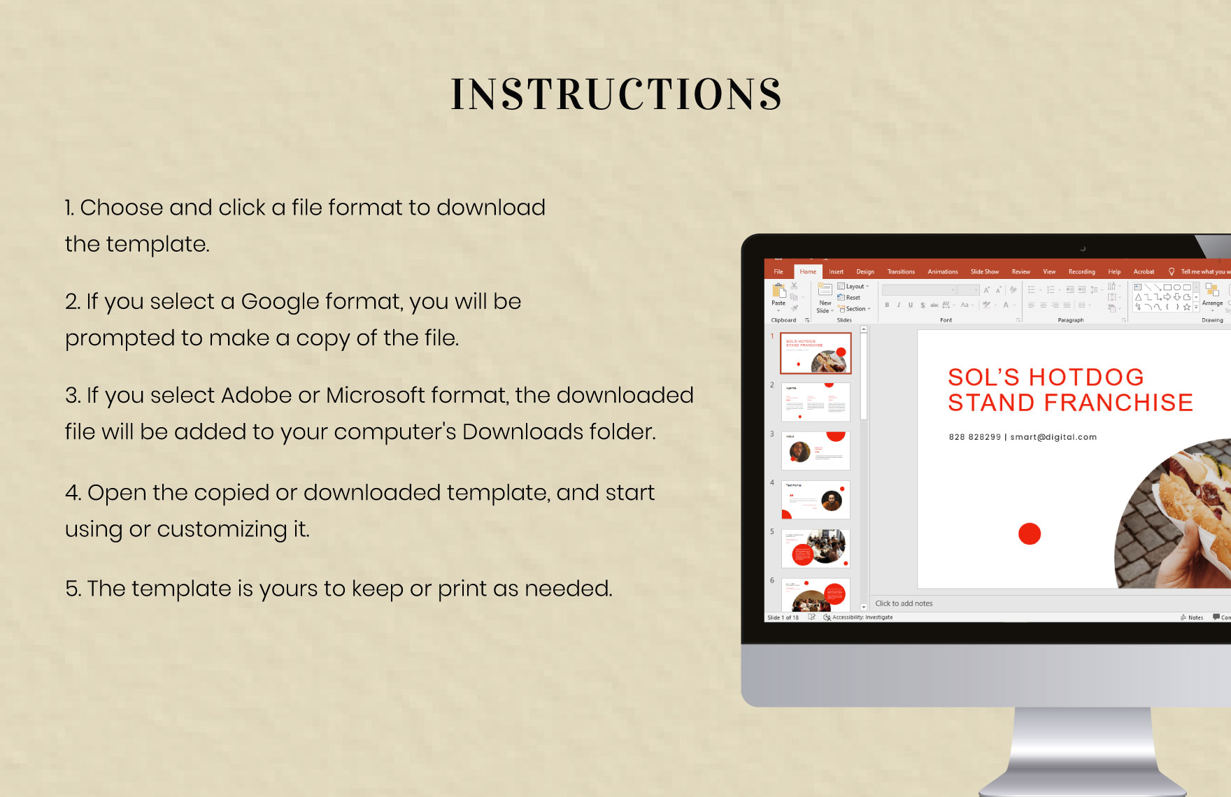 Free Franchise Business Plan Presentation Template to Edit Online