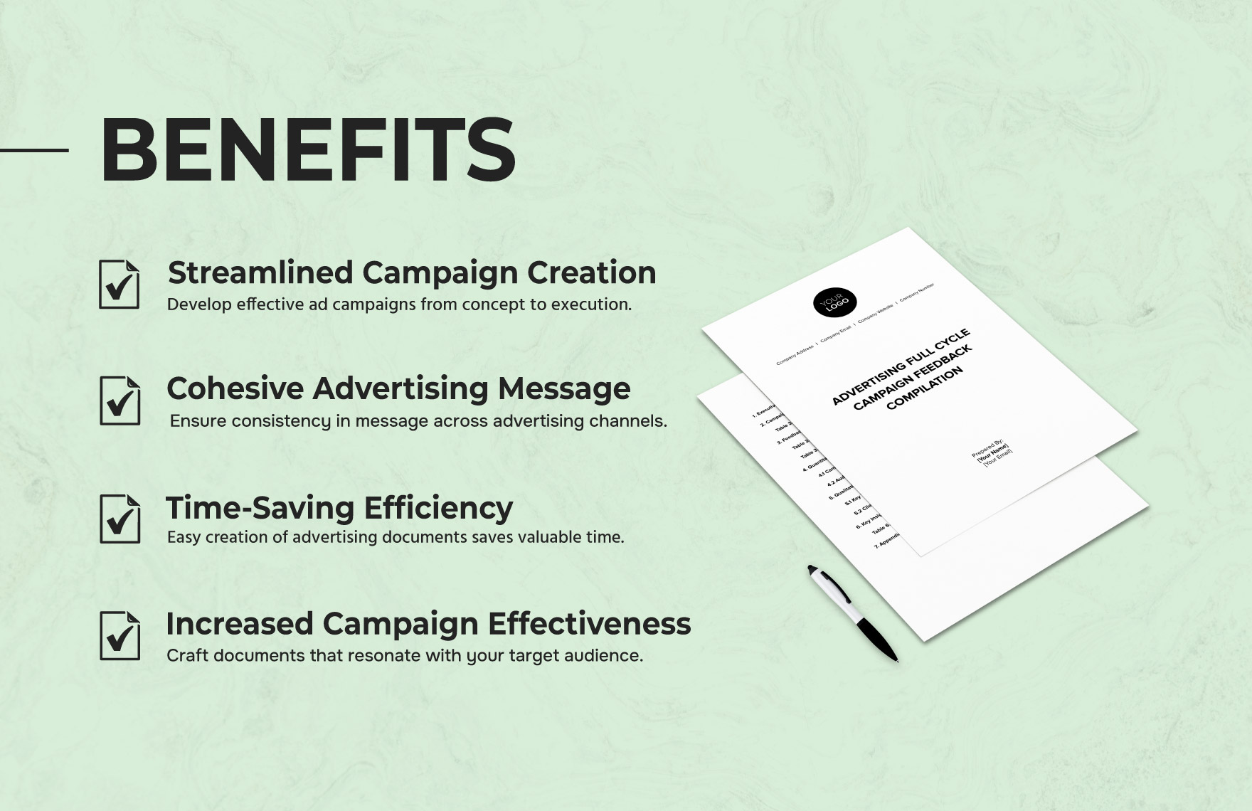 Advertising Full Cycle Campaign Feedback Compilation Template