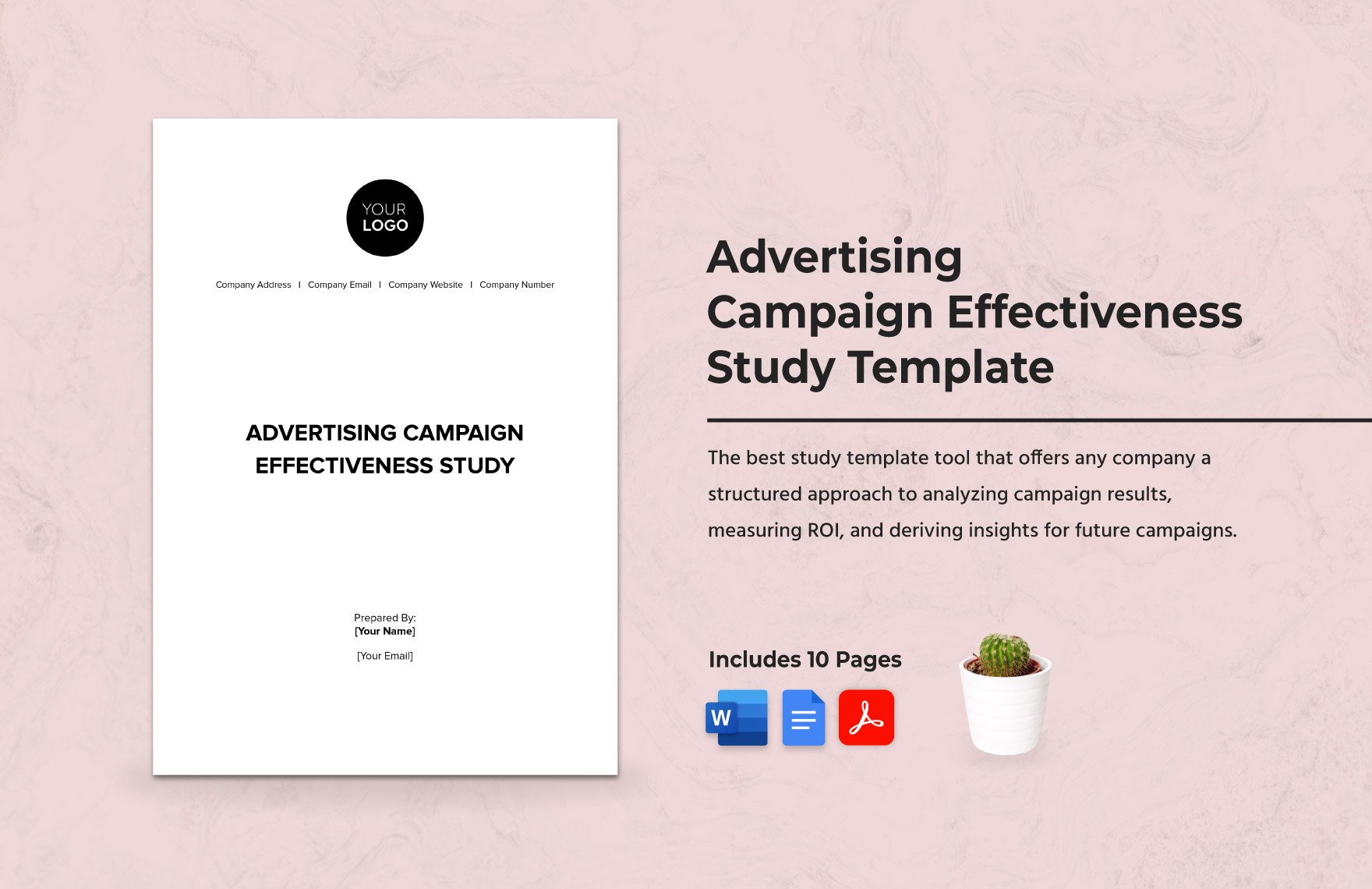 Advertising Campaign Effectiveness Study Template in Word, Google Docs, PDF