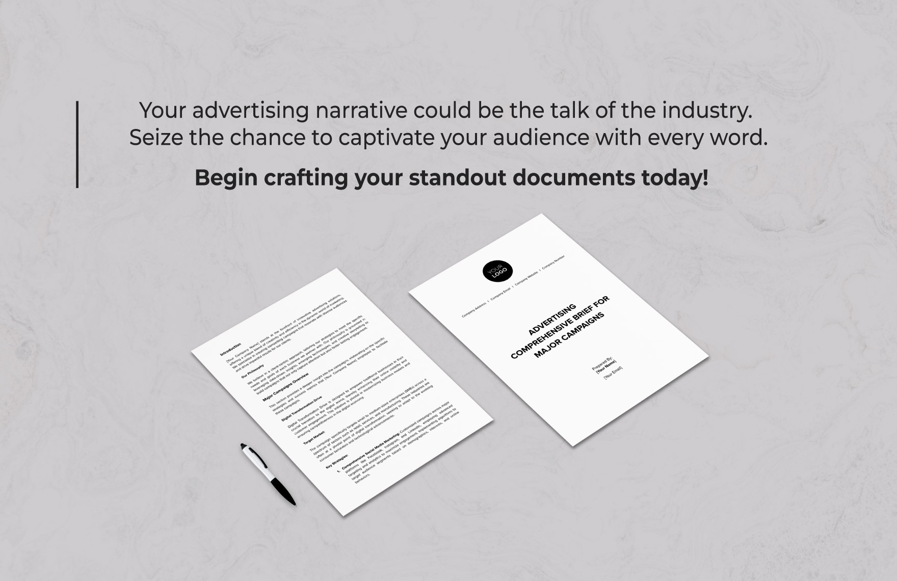 Advertising Comprehensive Brief for Major Campaigns Template