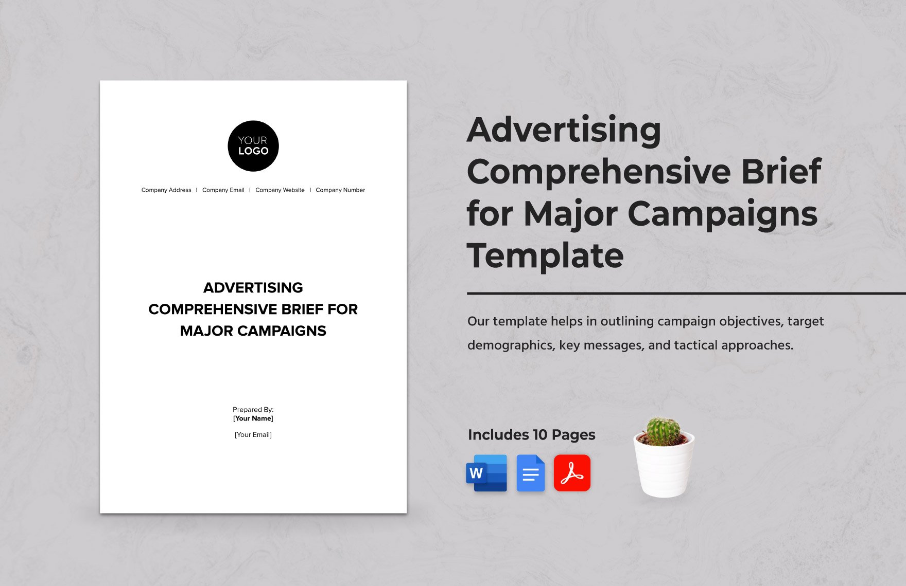 Advertising Comprehensive Brief for Major Campaigns Template