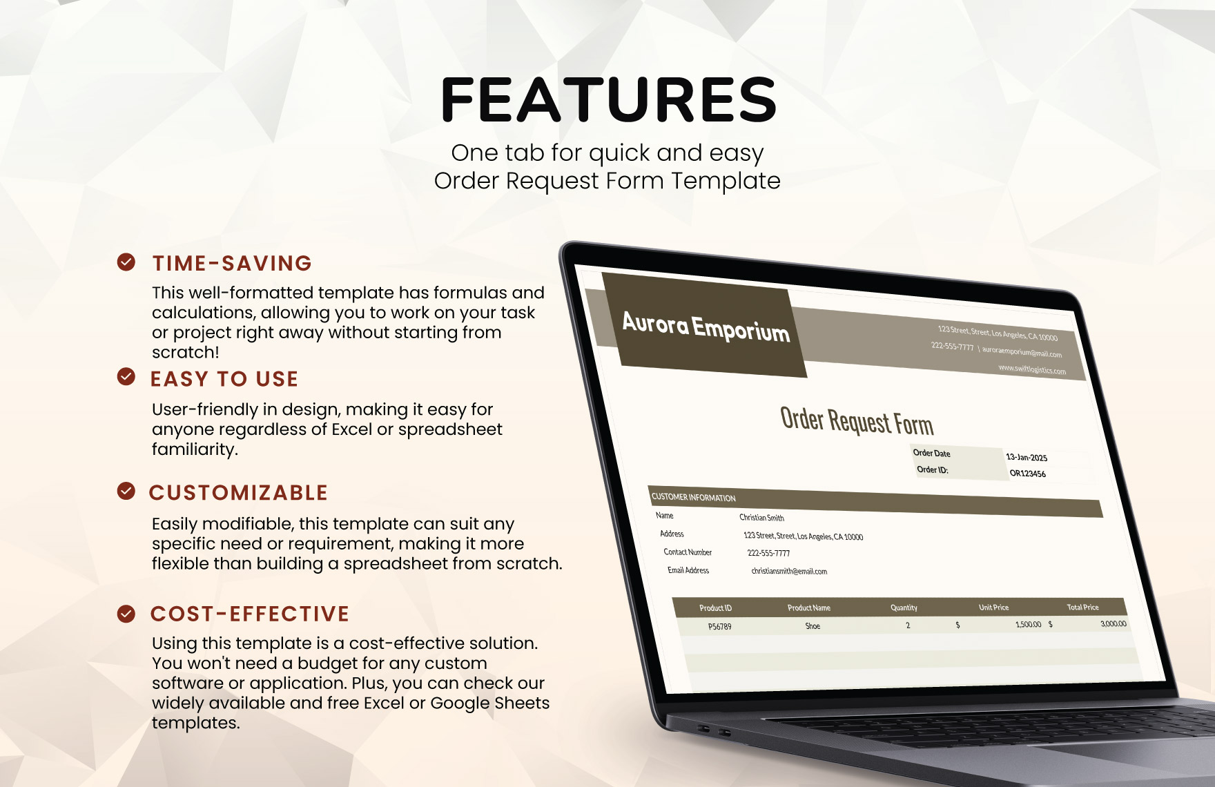 Order Request Form Template