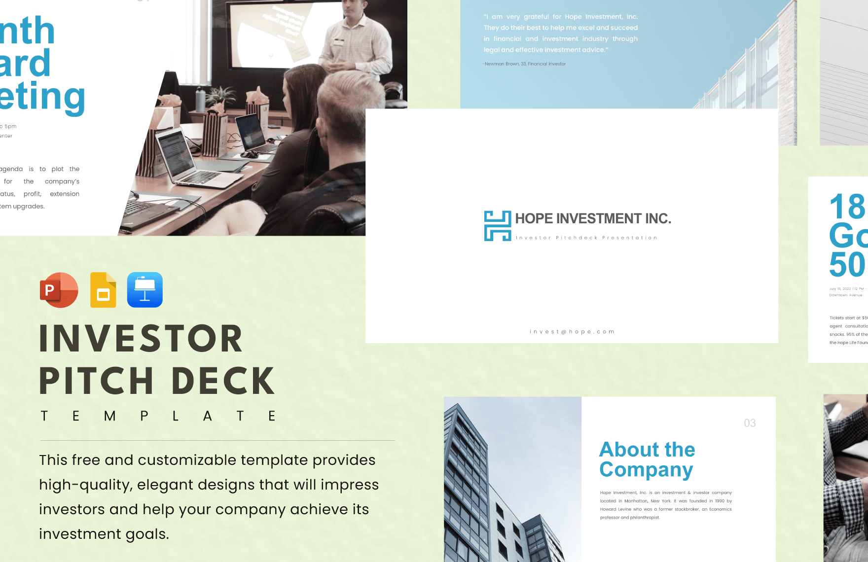 Investor Pitch Deck Presentation Template