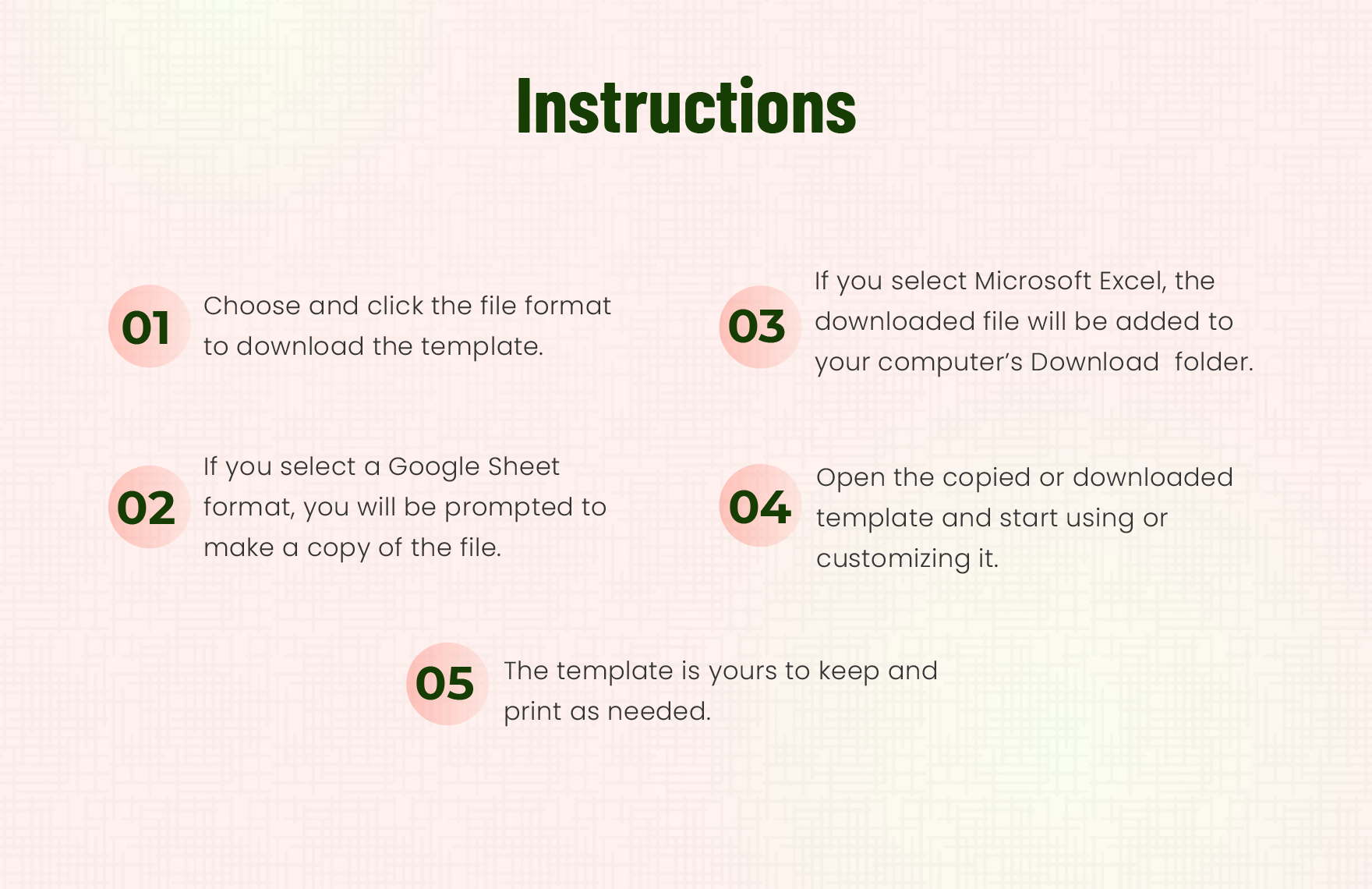 Form Template in MS Excel, Google Sheets - Download