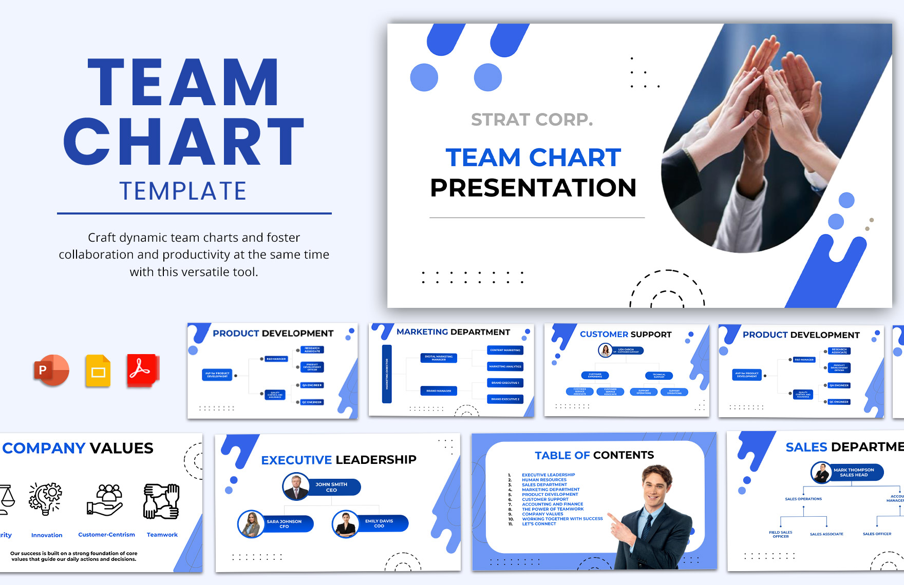 Team Chart Template - Download in PDF, PowerPoint, Google Slides, Apple ...