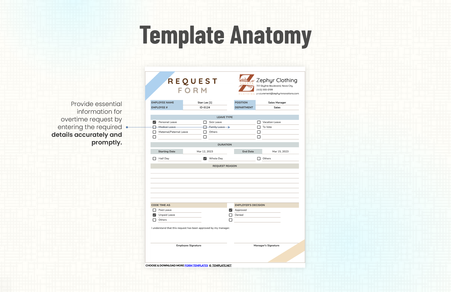 Sample Request Form Template