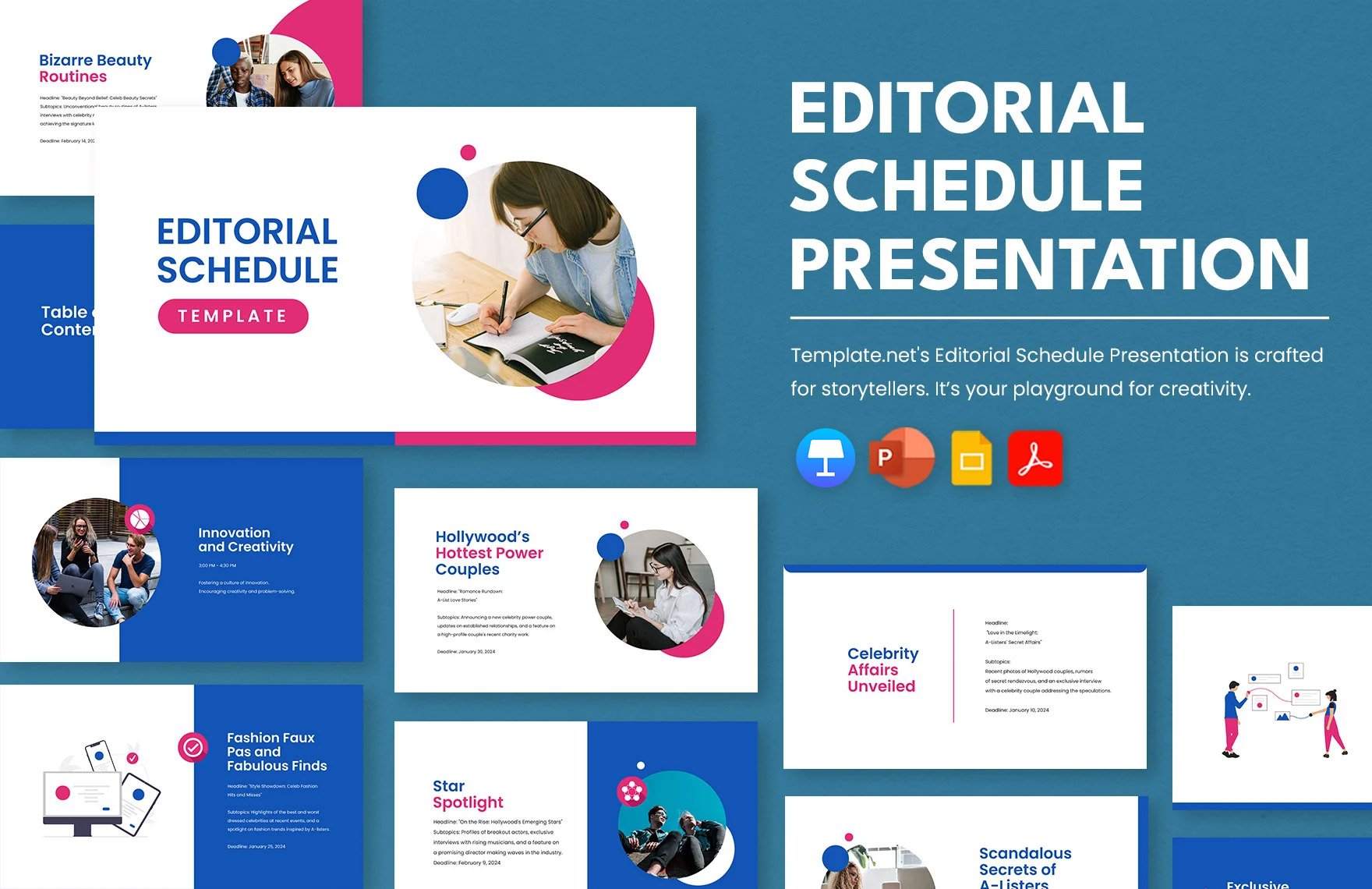 Editorial Schedule Template in PDF, PowerPoint, Google Slides, Apple Keynote