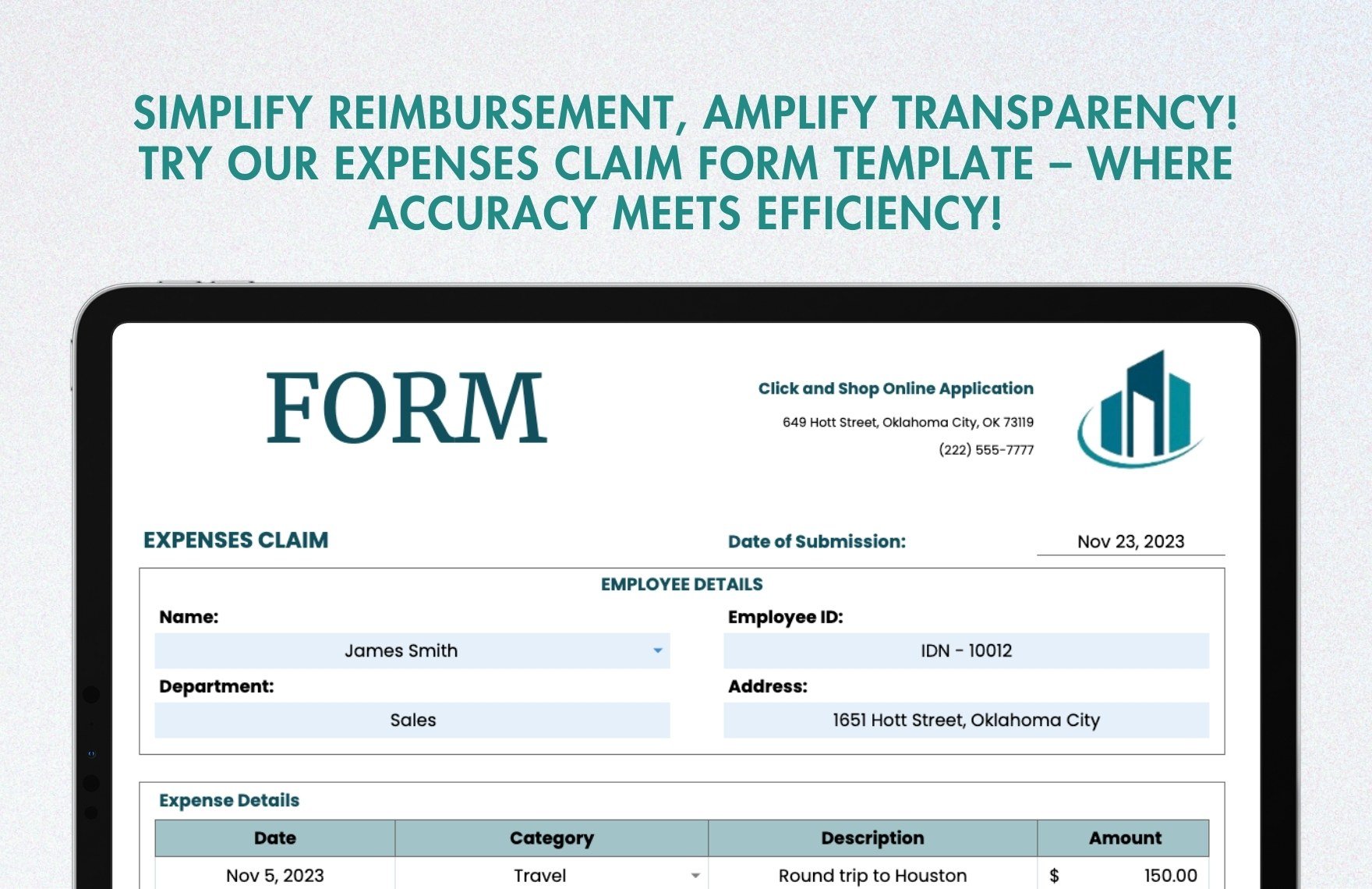 Expenses Claim Form Template