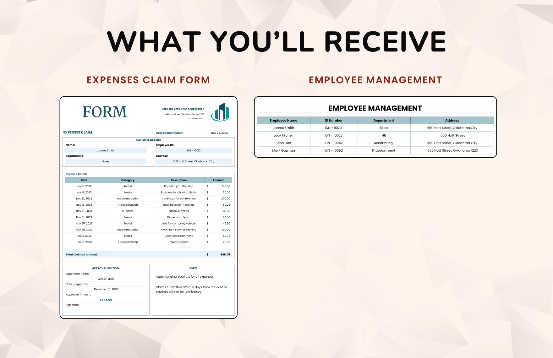 Expenses Claim Form Template