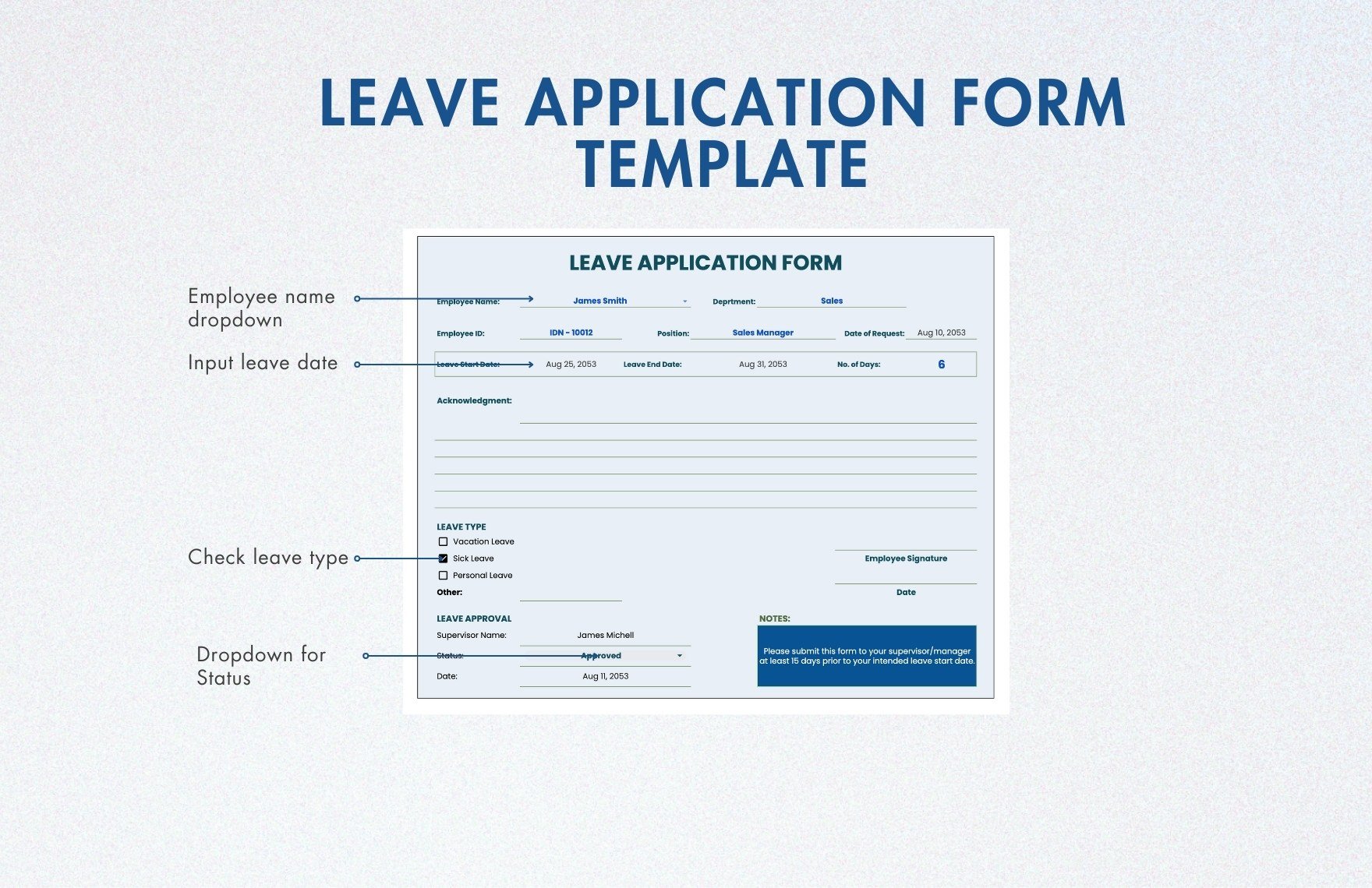 Leave Application Form Template