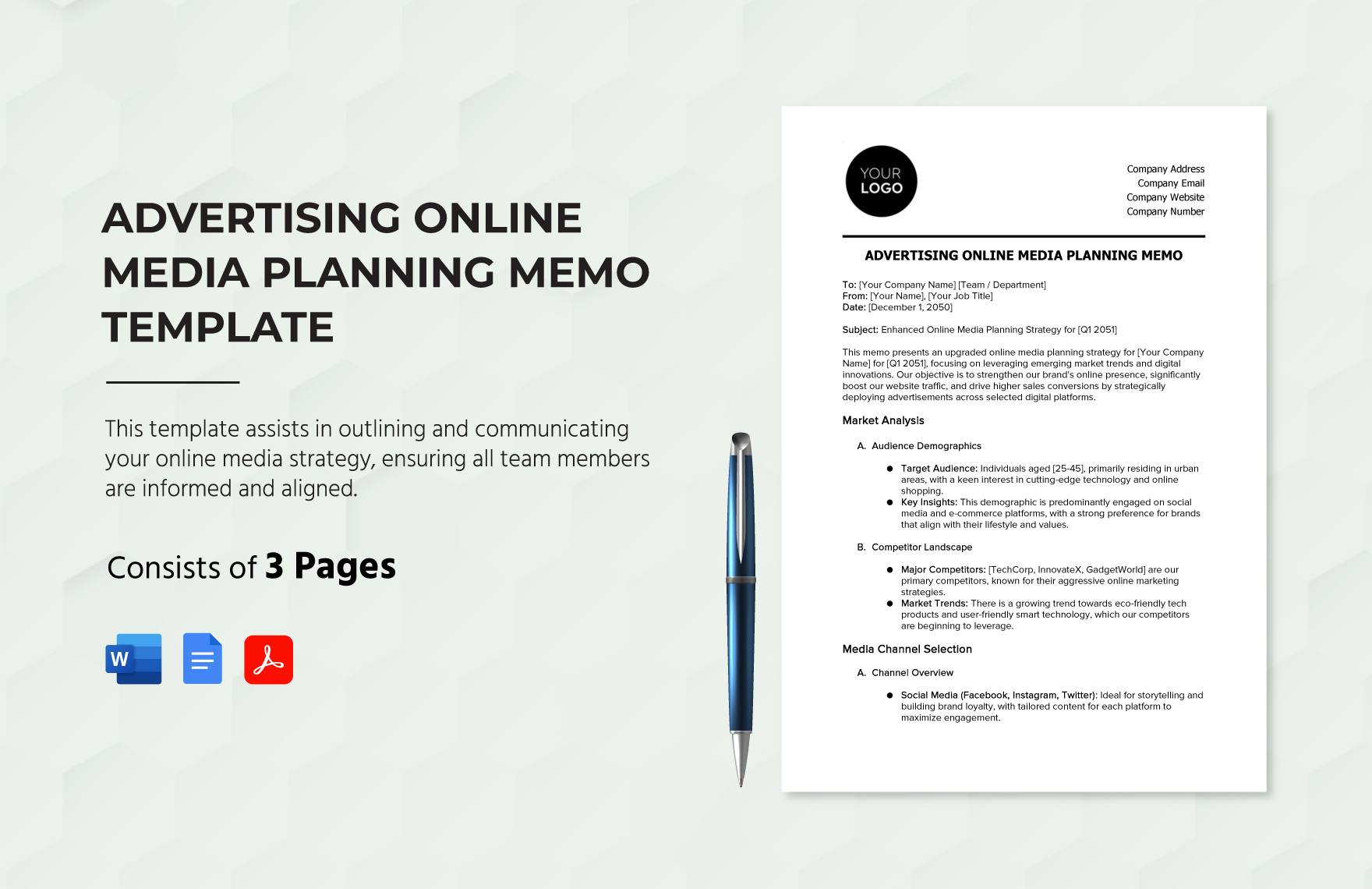 Advertising Online Media Planning Memo Template