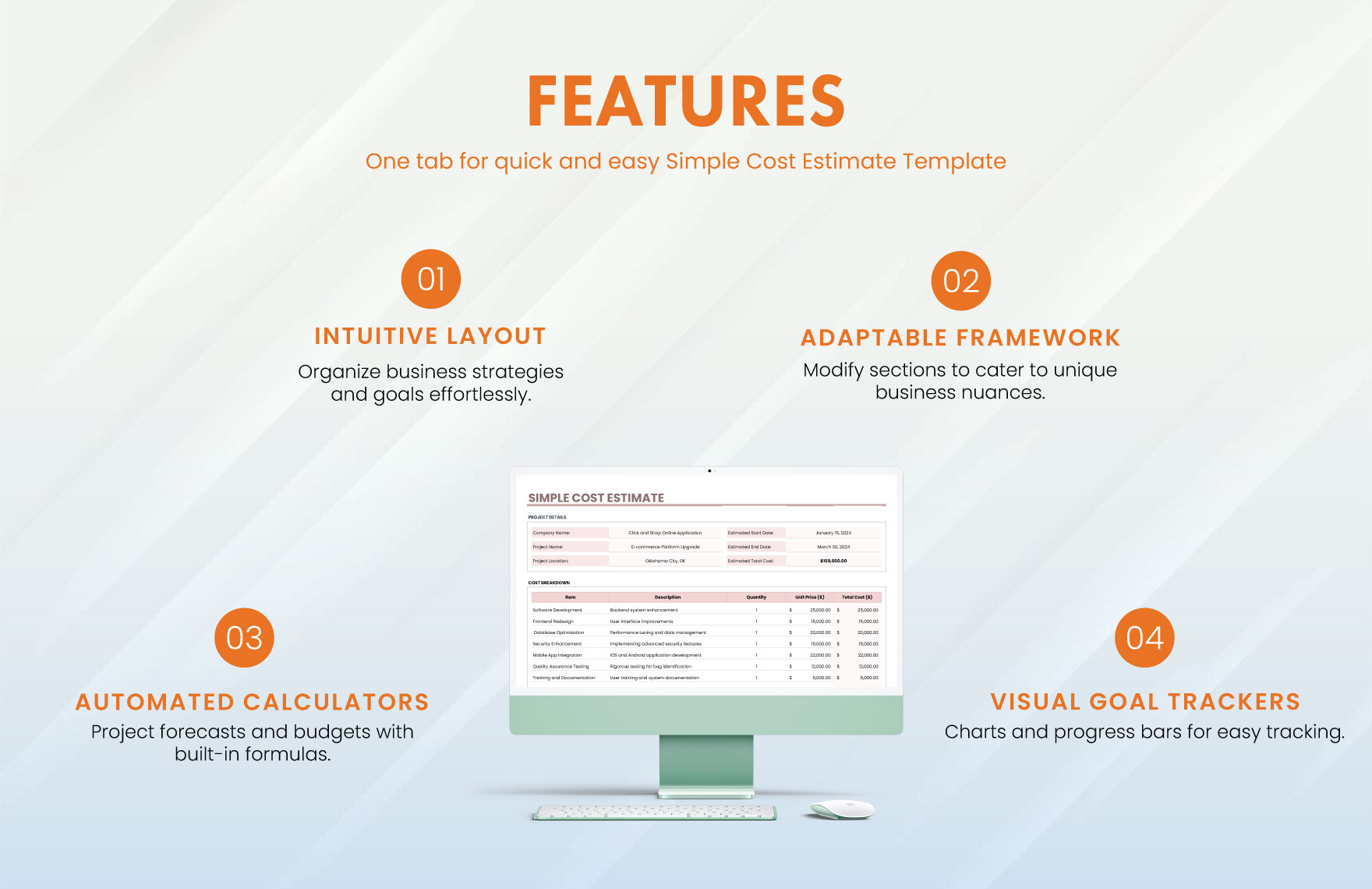 Simple Cost Estimate Template