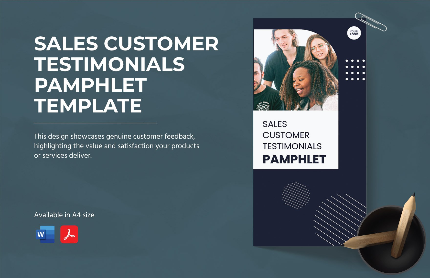 Sales Customer Testimonials Pamphlet Template