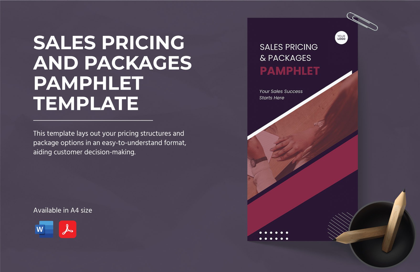 Sales Pricing and Packages Pamphlet Template