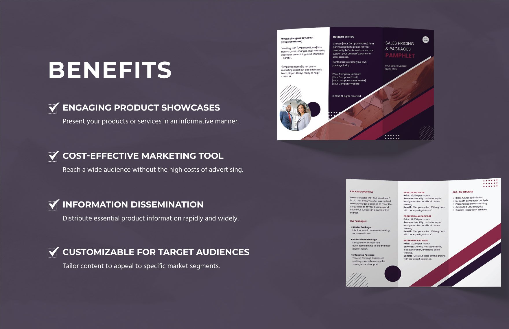 Sales Pricing and Packages Pamphlet Template