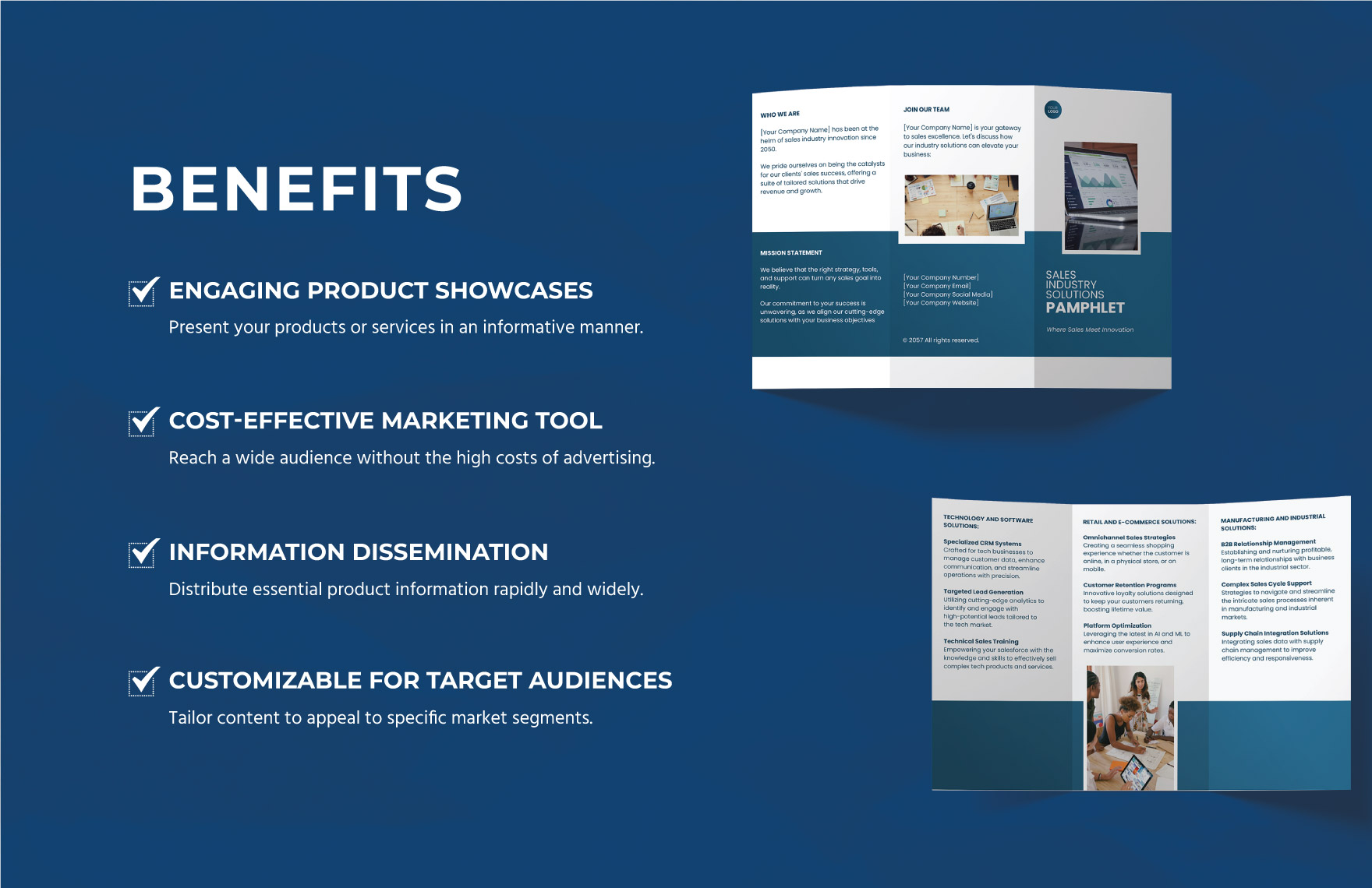 Sales Industry Solutions Pamphlet Template
