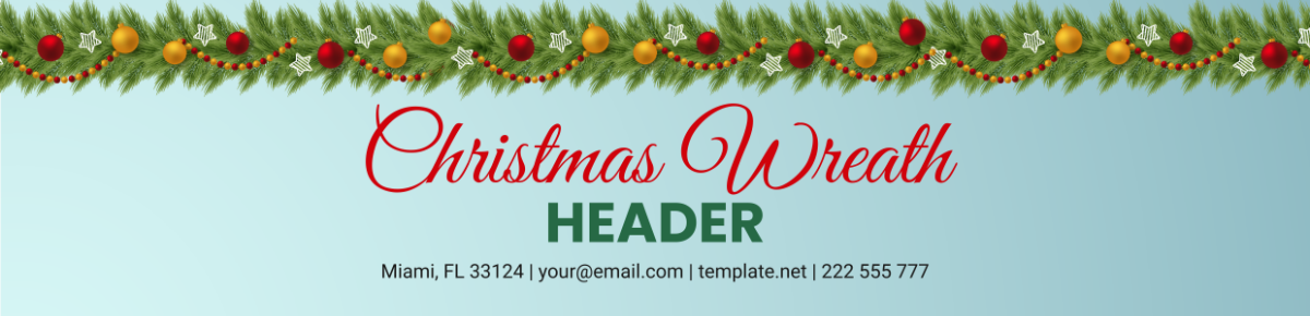 Christmas Wreath Header Template