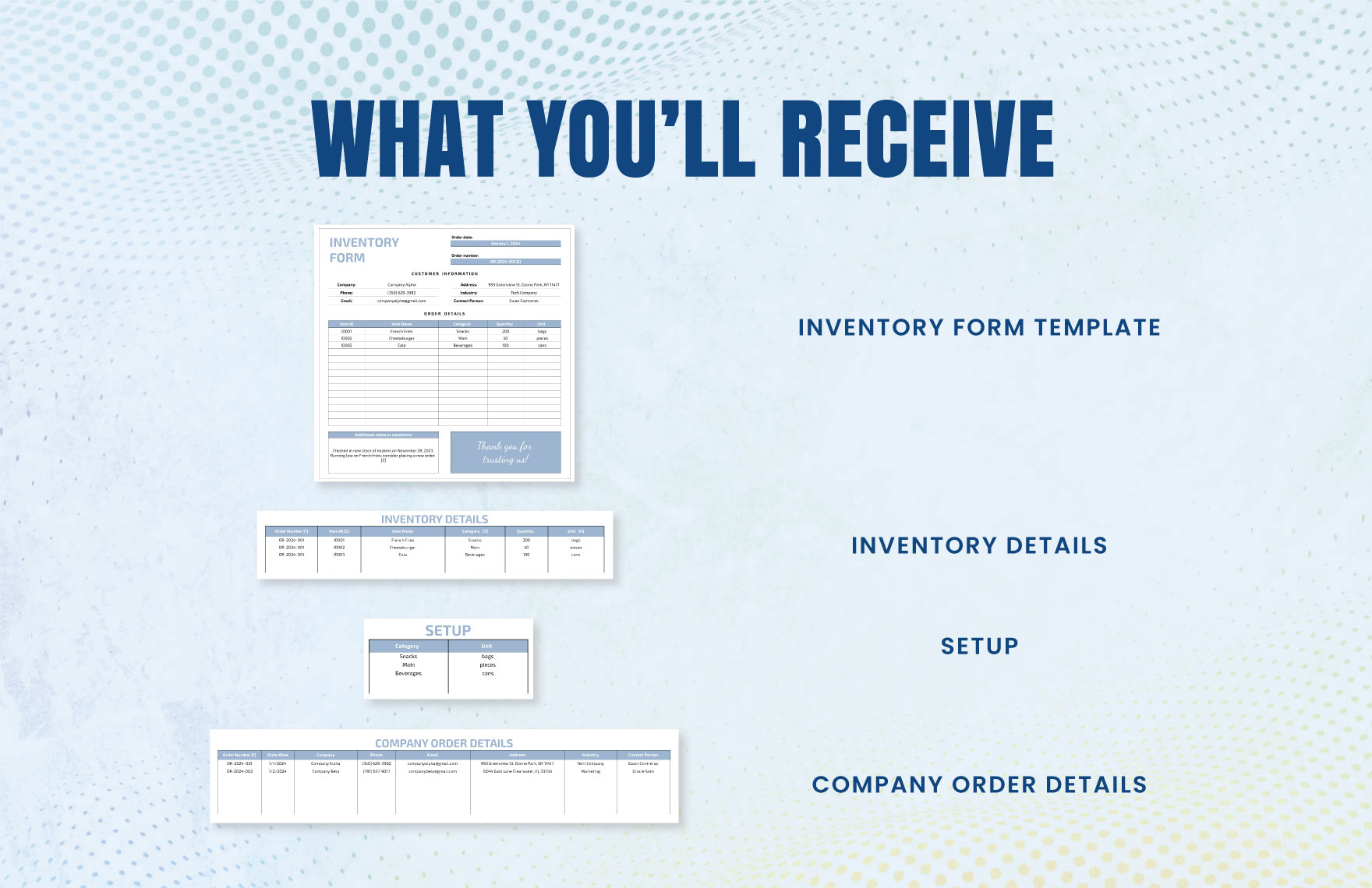 Inventory Form Template
