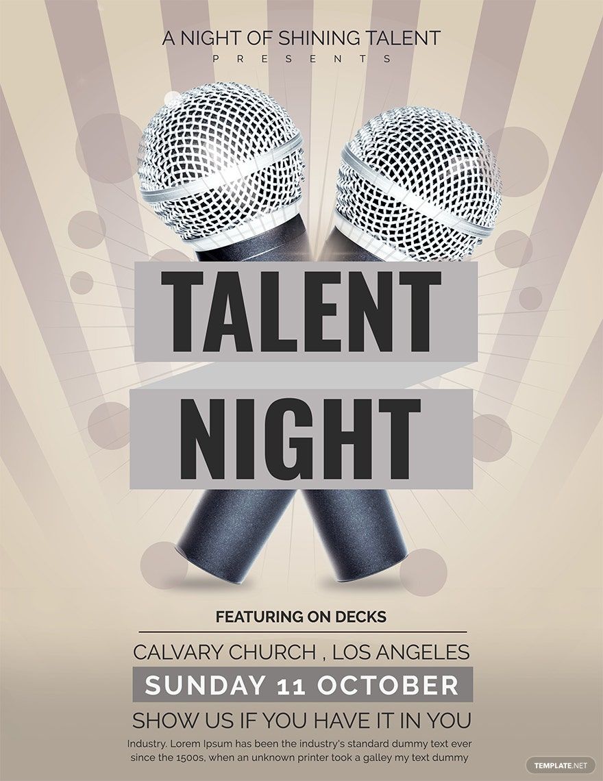 Free Talent Show Flyer Template Printable Form Templates And Letter