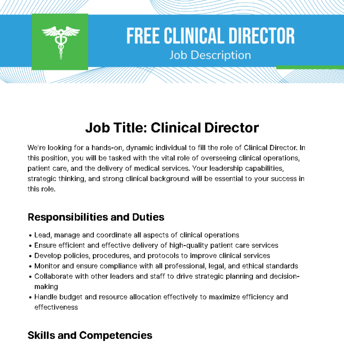 Clinical Director Job Description Template Edit Online Download   Clinical Director Job Description Edit Online 