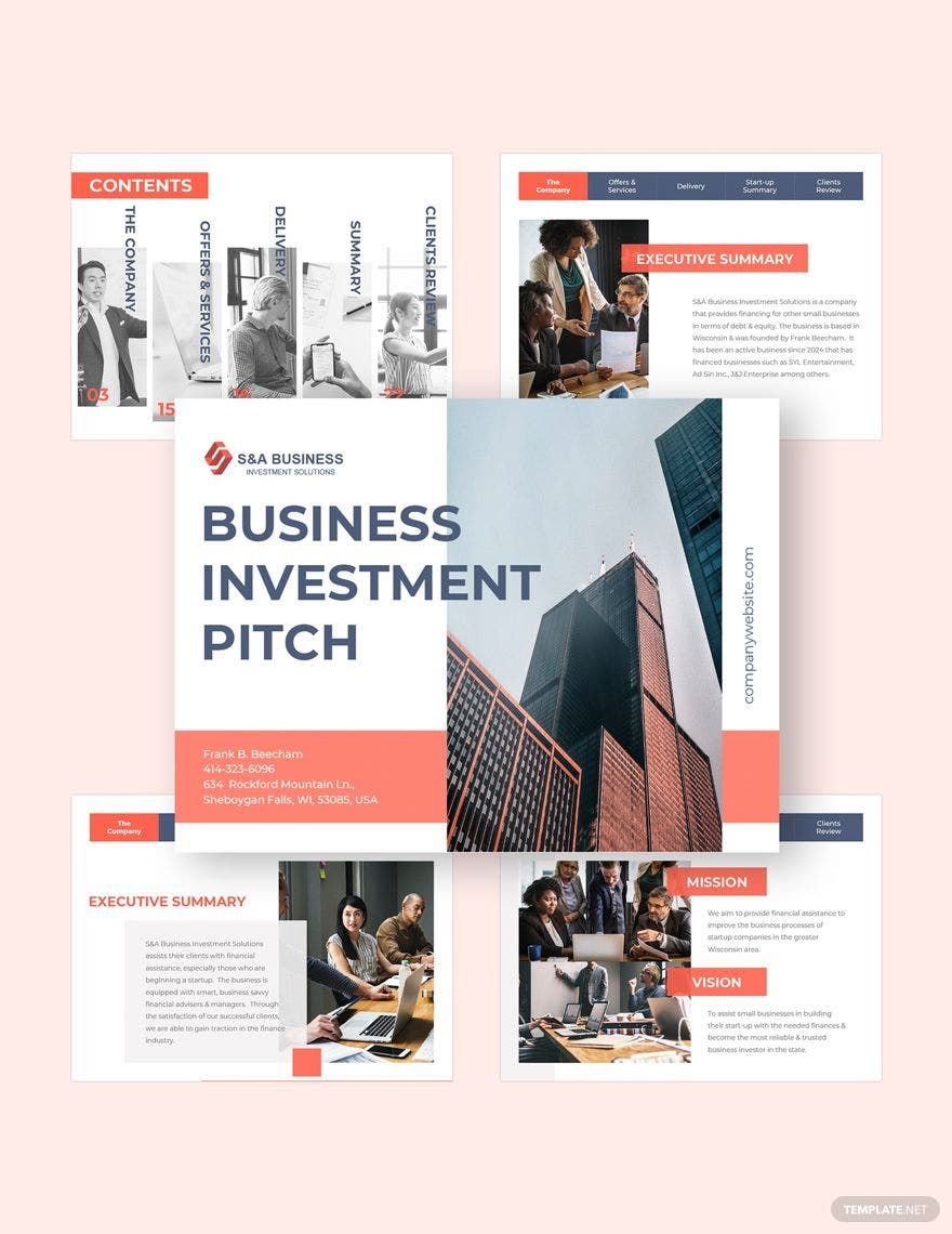 Business Investments Pitch Deck Template