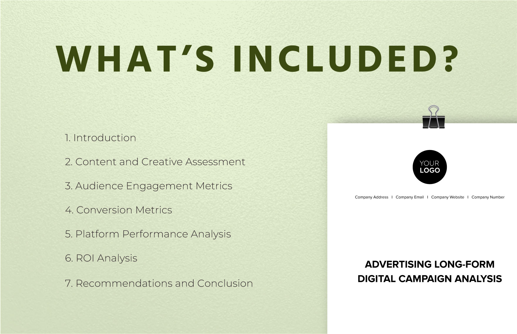 Advertising Long-Form Digital Campaign Analysis Template