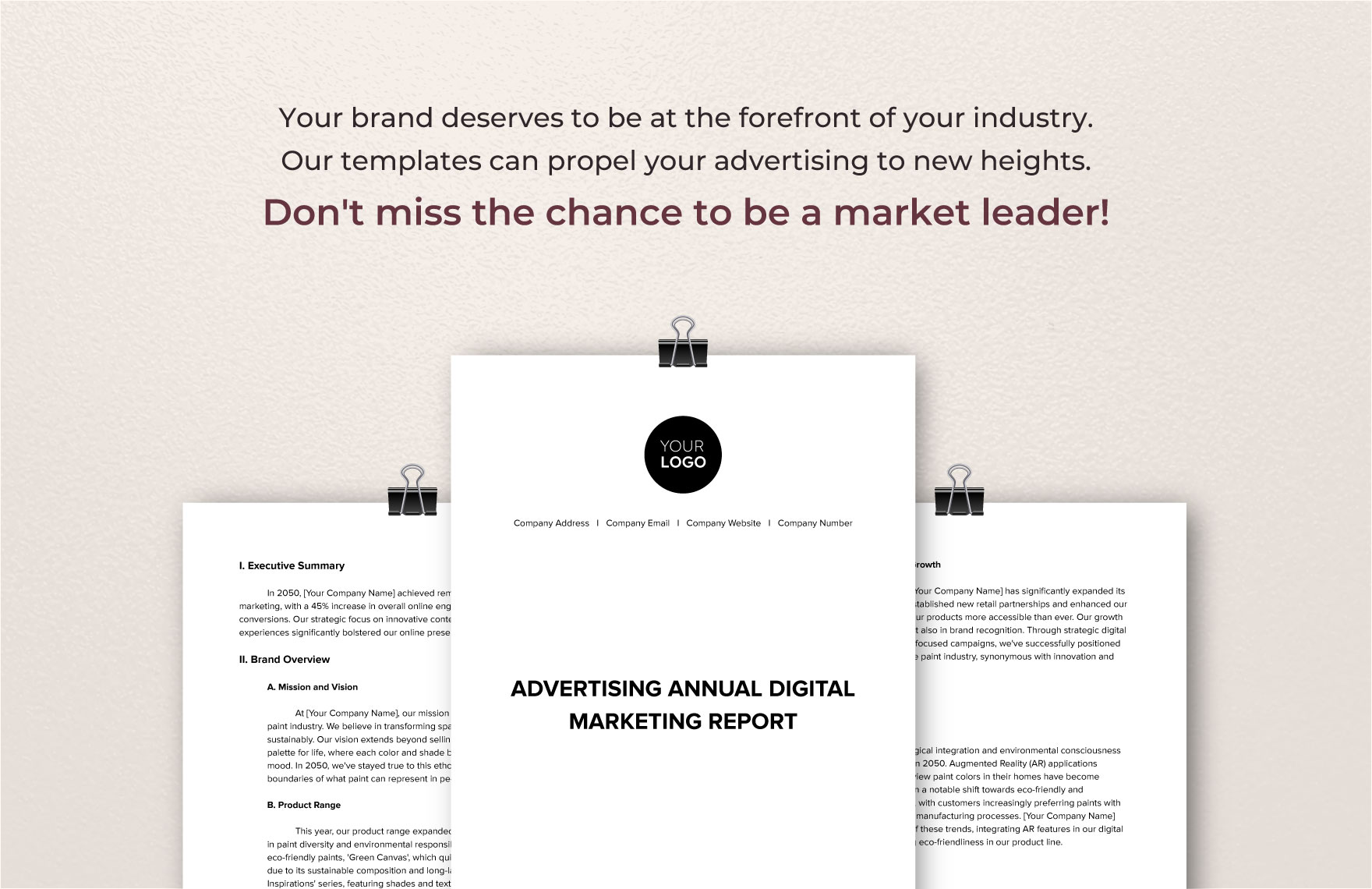 Advertising Annual Digital Marketing Report Template