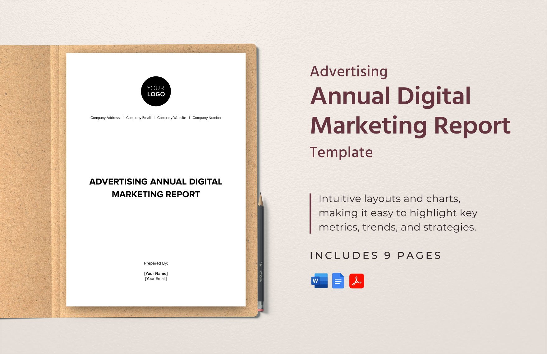 Advertising Annual Digital Marketing Report Template