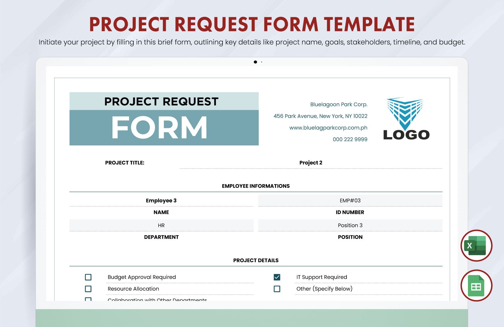 Project Request Form Template