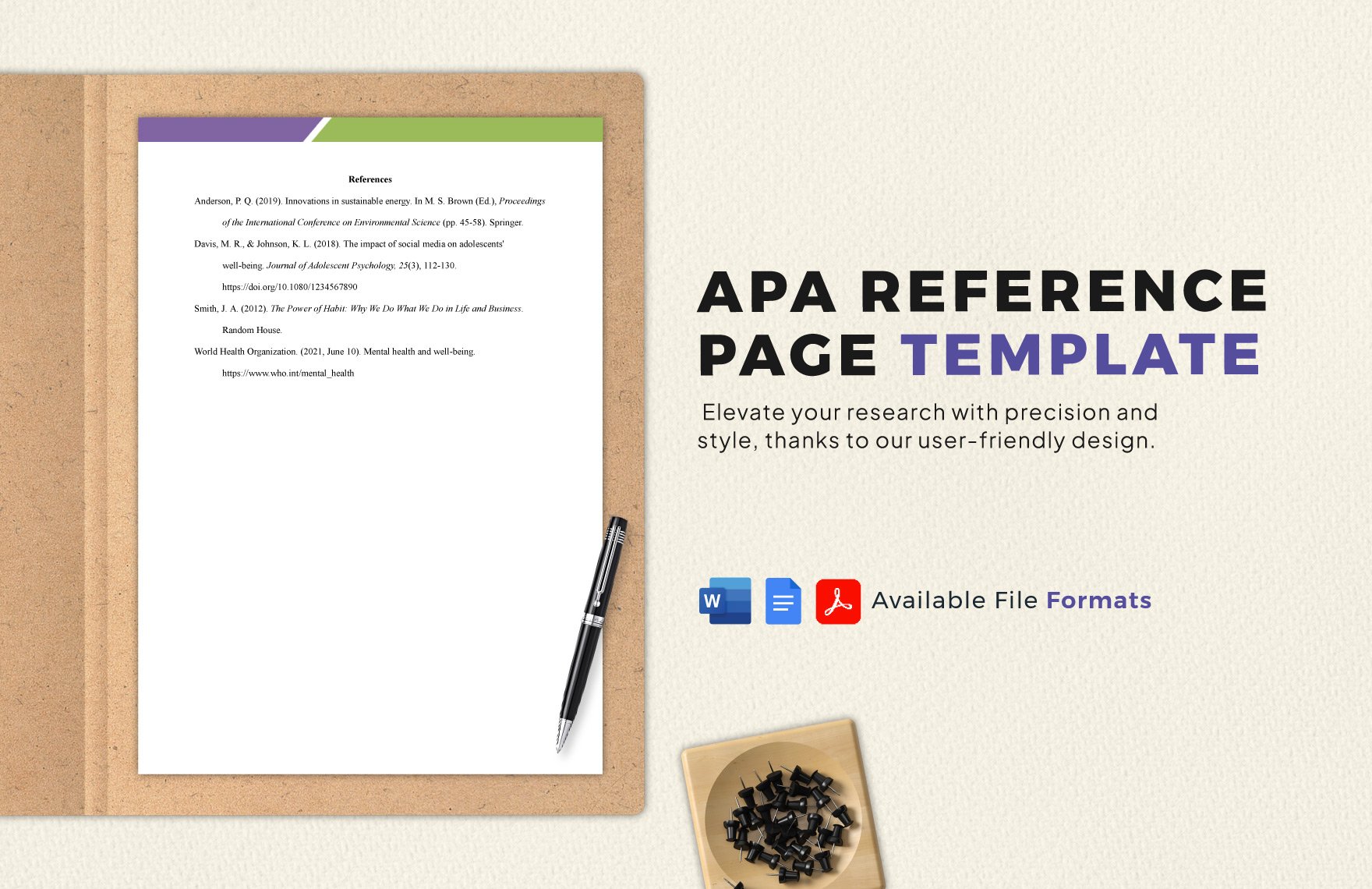 APA Reference Page Template