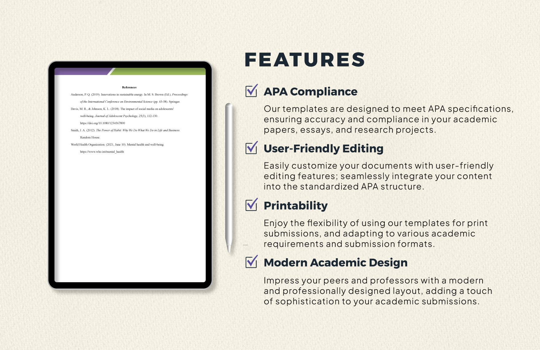 APA Reference Page Template