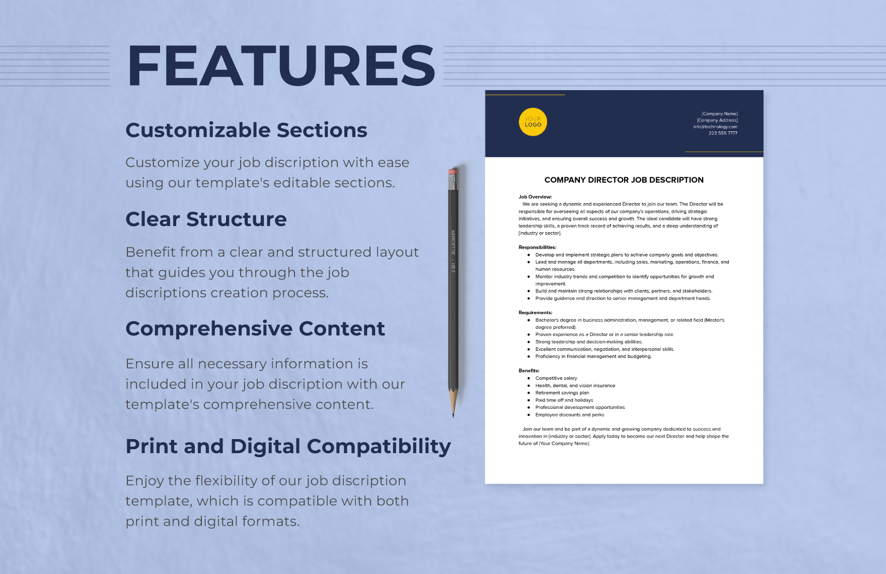 Company Director Job Description In Word PDF Google Docs Download 