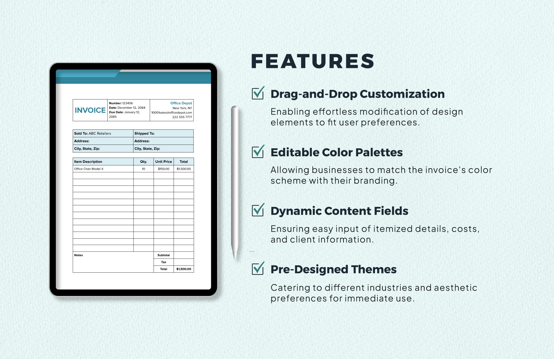 Office Depot Invoice Template in Word, PDF, Google Docs, Pages Download