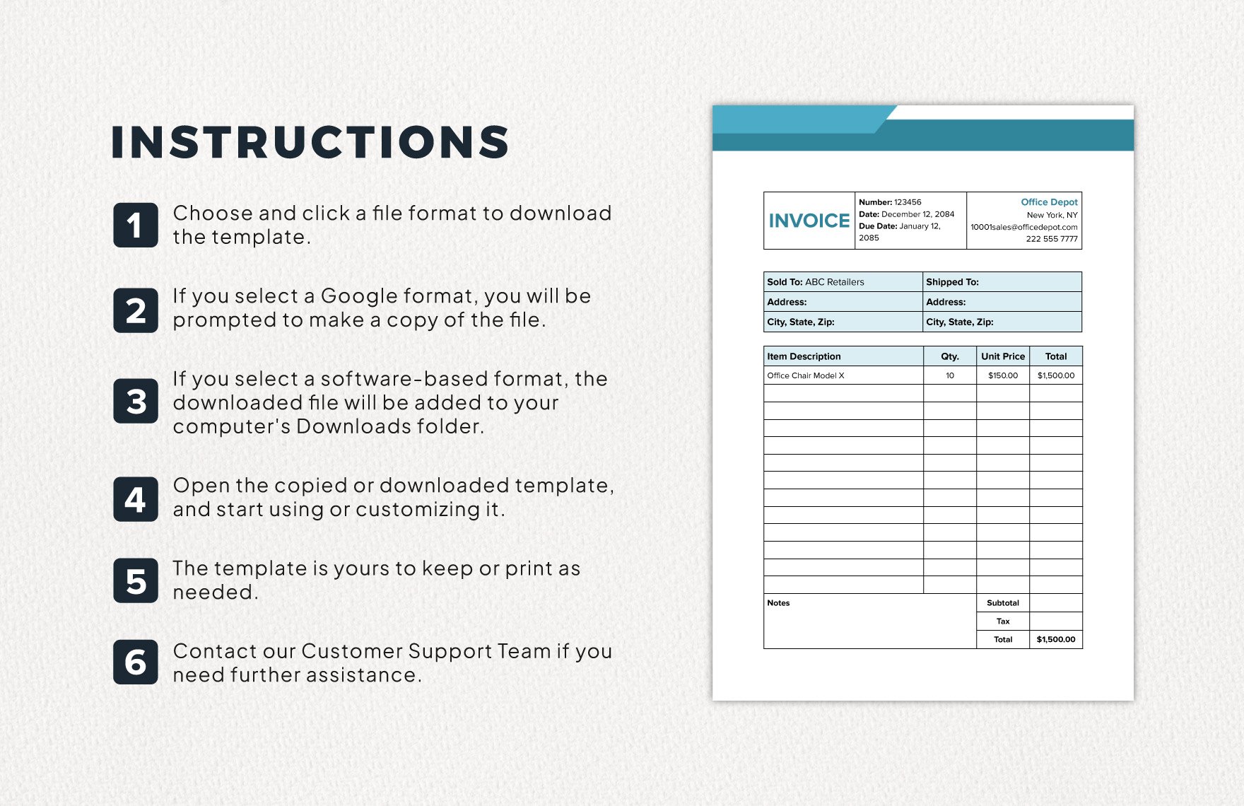 Office Depot Invoice Template