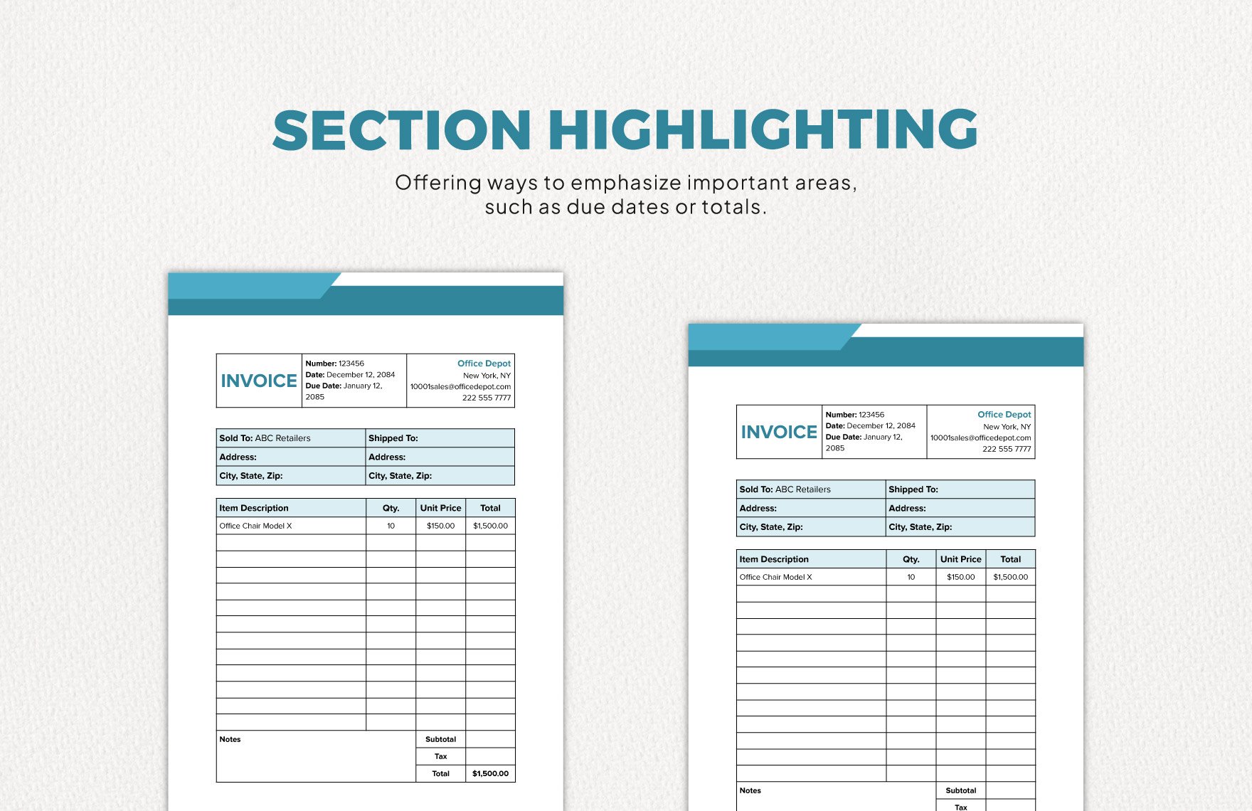 Office Depot Invoice Template