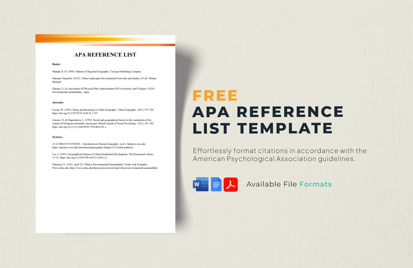 APA Reference List Template
