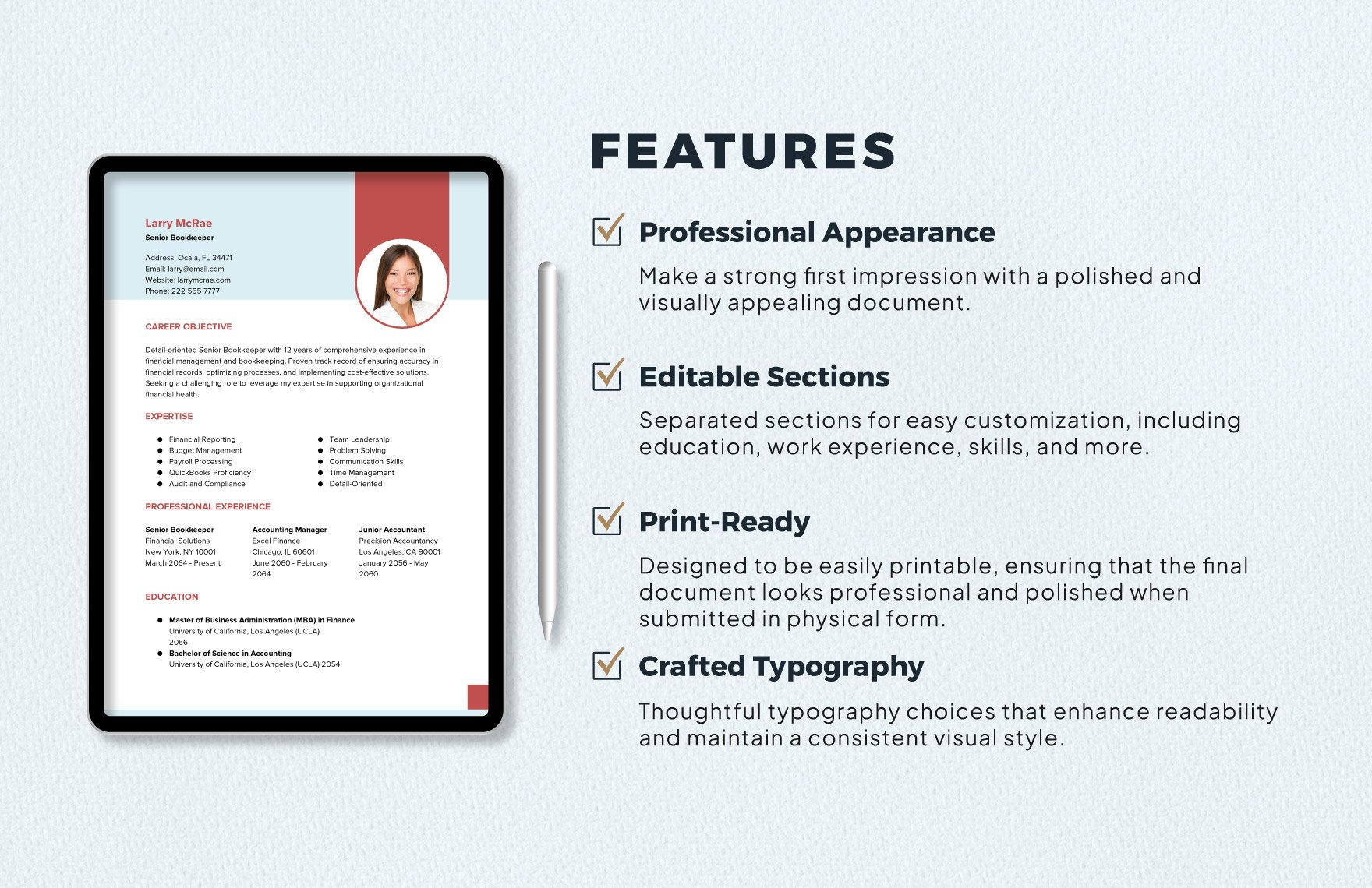 Modern 2 Page Resume Template