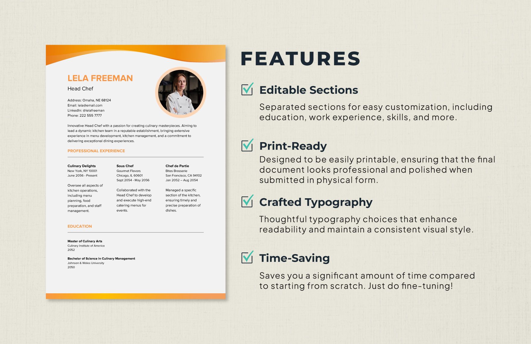 Free Attractive Resume Template - Download in Word, Google Docs, PDF ...