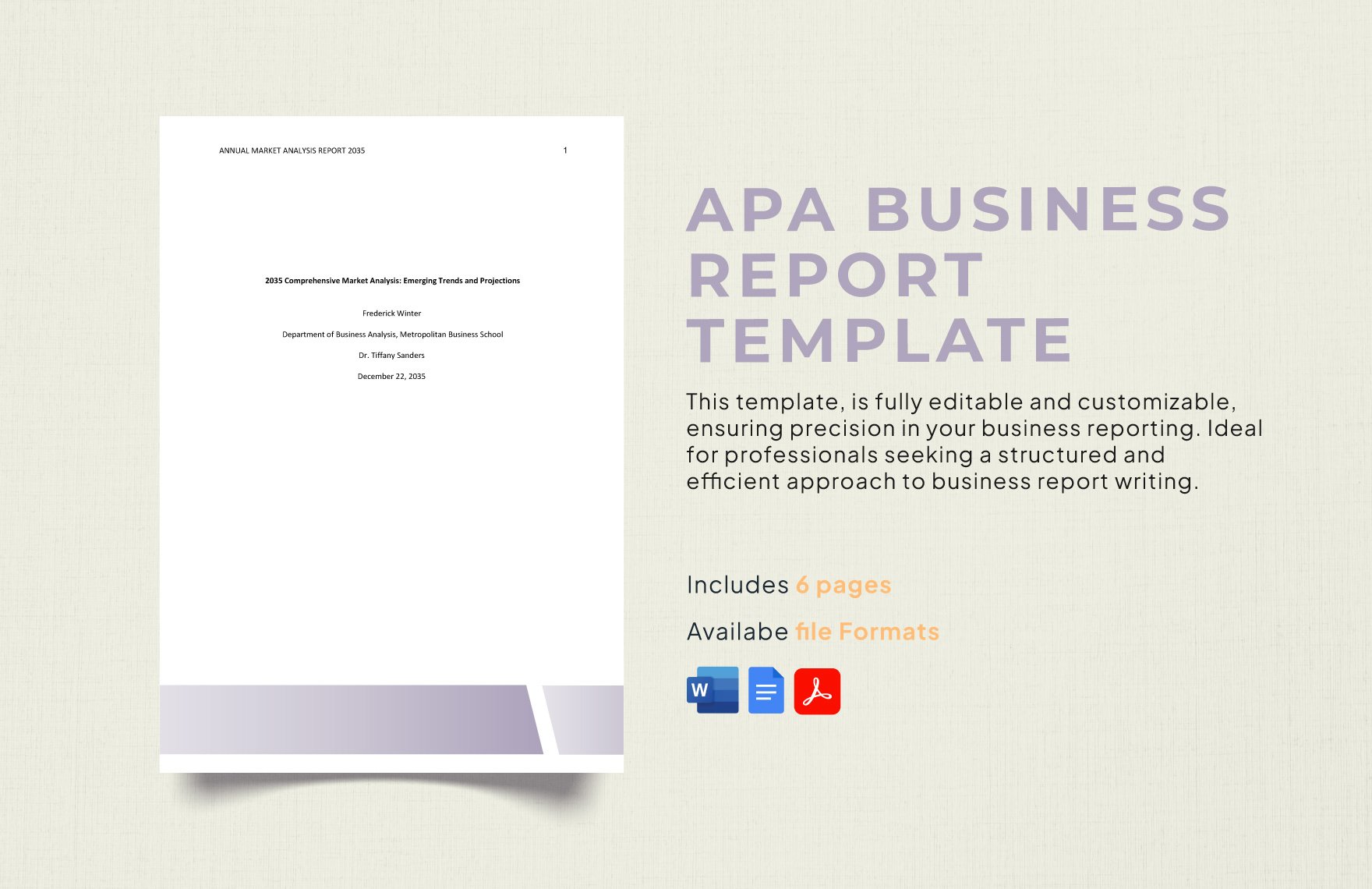 APA Business Report Template