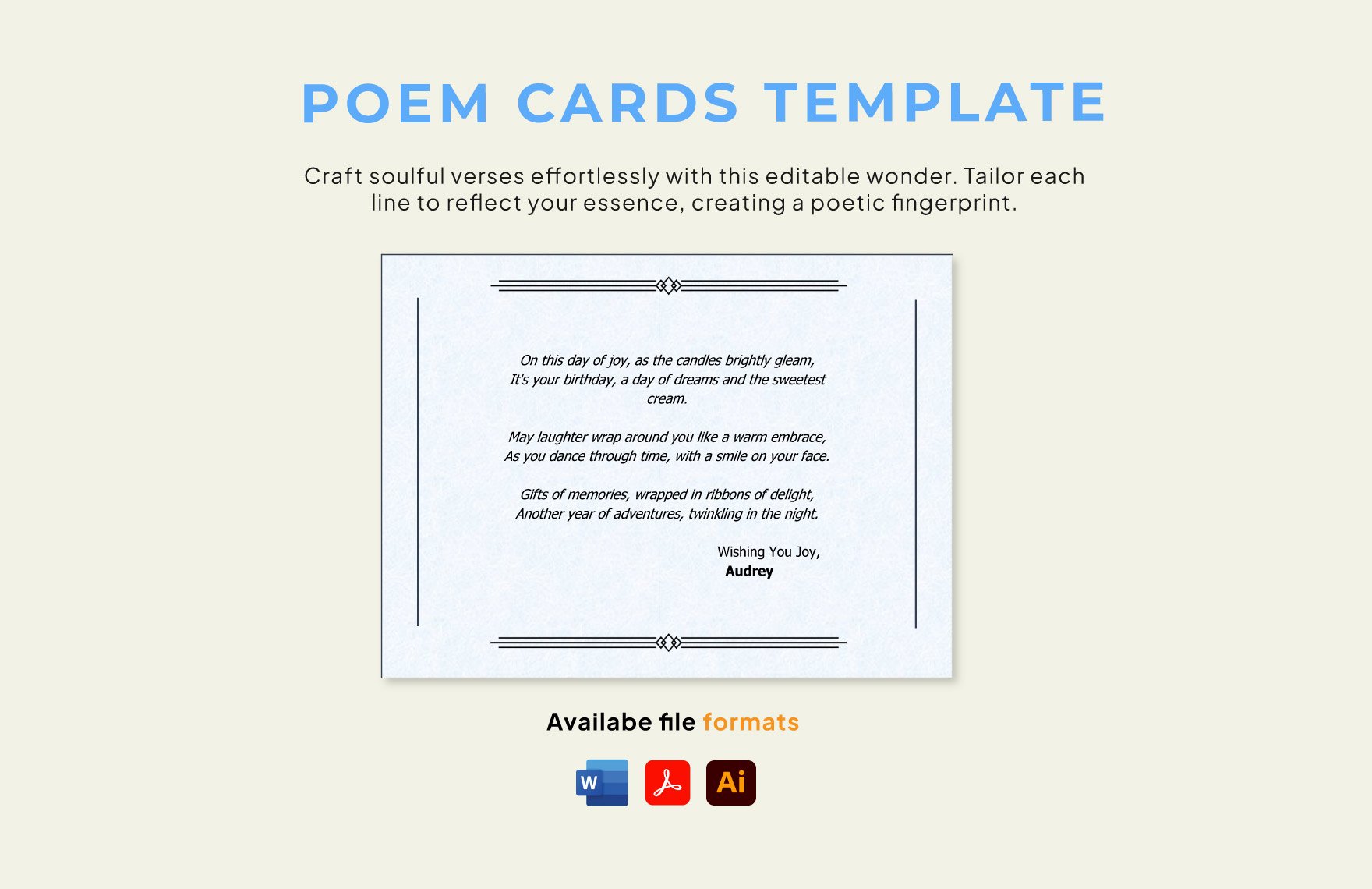 Poem Cards Template