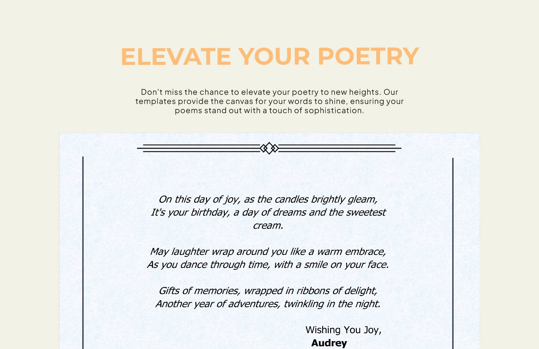 Poem Cards Template
