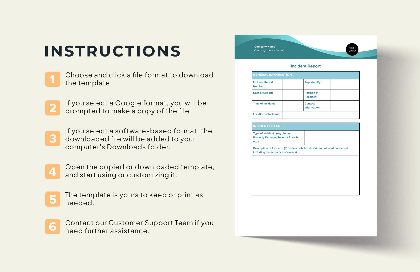 Fillable Incident Report Template