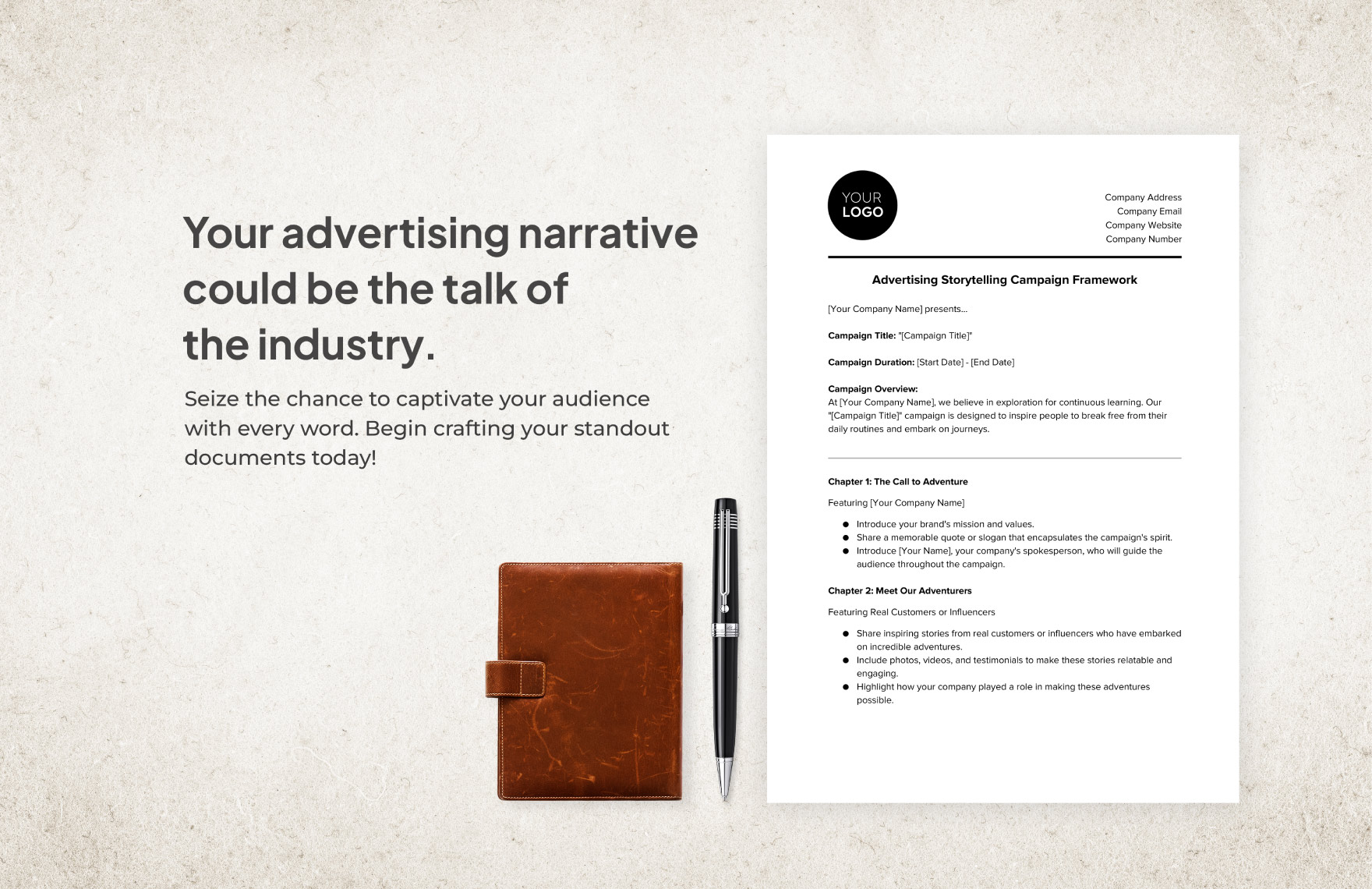 Advertising Storytelling Campaign Framework Template