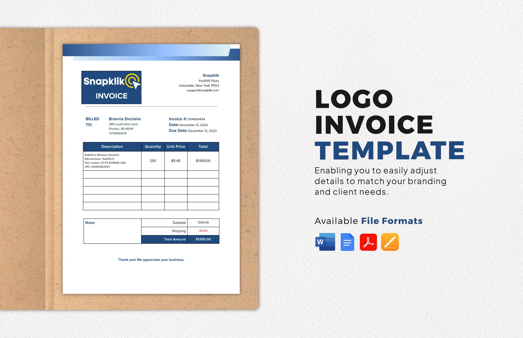 Logo Invoice Template