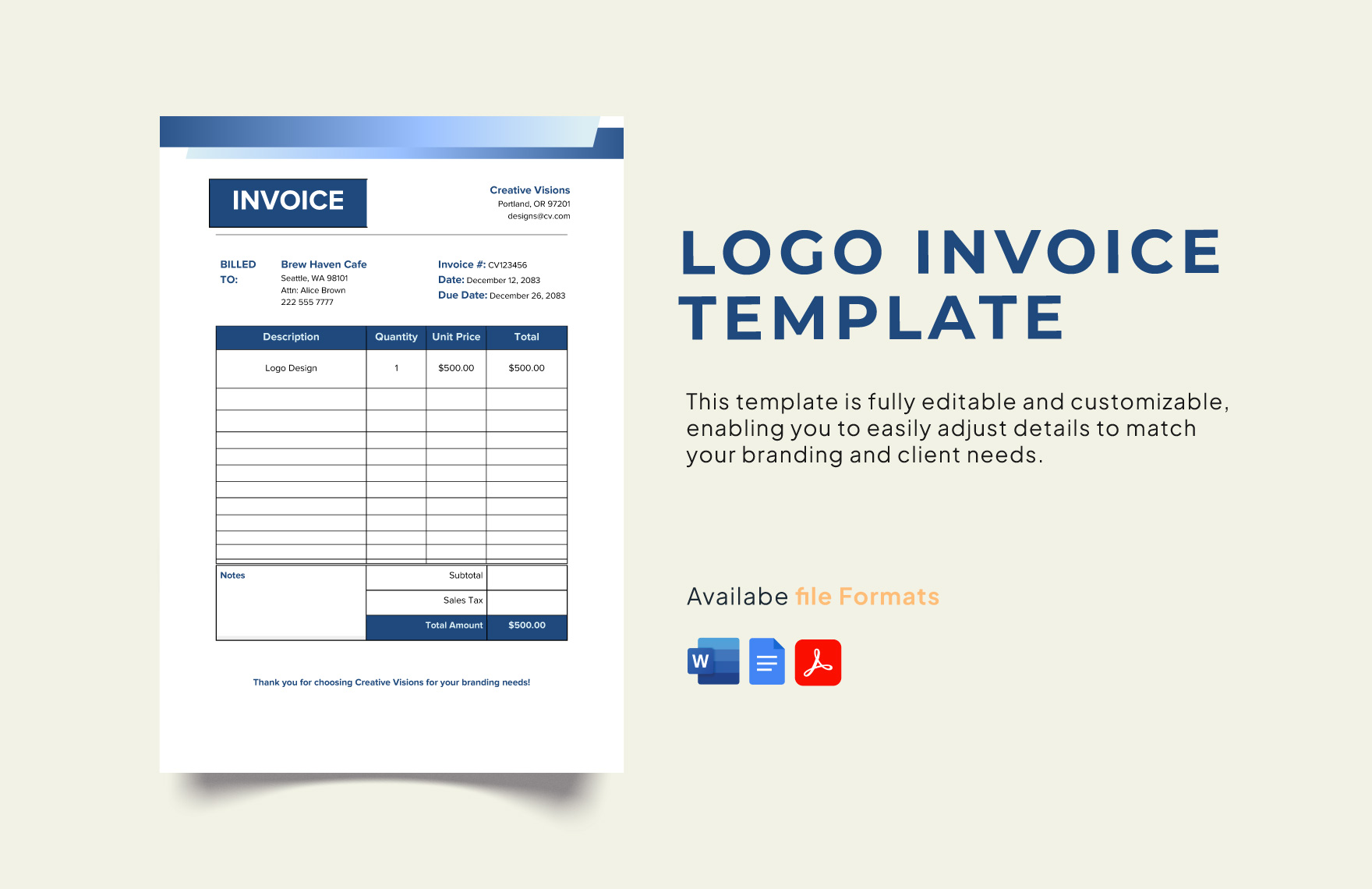 FREE Invoice Designs Documents Template Download In Word Google 