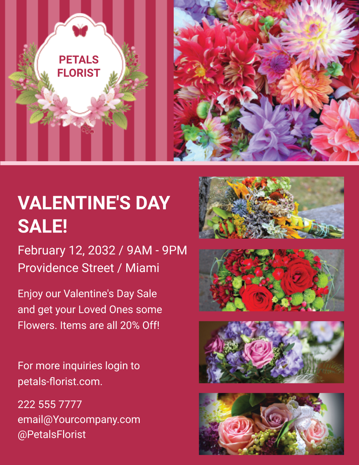 Printable Flower Shop Flyer Template